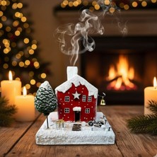 Uretti - Hacer 4951 9361 El Yapımı Yeni Yıl Temalı Ahşap Ev Tütsülük