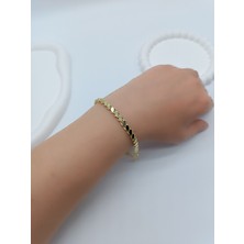 Lagül Aksesuar 14K Altın Kaplama Arpa Model Gold Bileklik