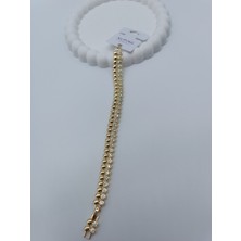 Lagül Aksesuar Xuping 14K Altın Kaplama Kararmaz Zirkon Taşlı Gold Bileklik