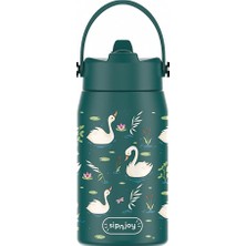 SipnJoy - Lil'straw Çocuk Su Termosu | 420 ml - Swan Harmony (2 Adet)