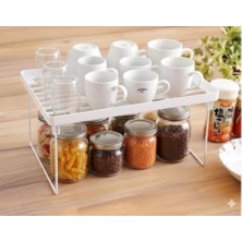 Viatom Plastik Mutfak Dolabı Içi Raf Metal Ayaklı 40X21X20CM