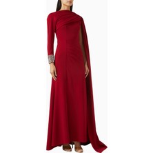 Ac By Aanchal Chanda Embellished Cape Işlemeli Pelerinli Kadın Elbise