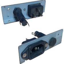 Devre Dünyası 2 Adet Topraklı Ac Power Soketi Erkek Kulaklı 220V ve Sigorta Yuvası Modülü