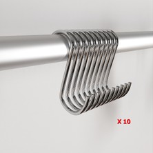 Catchme 10'lu Paket S Kanca Seti - 8 cm Mutfak, Banyo ve Gardırop Tipi Metal Askı Kancası - Krom Kaplama