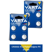 Varta CR2032 4'lü Paket Düğme Pil 2'li Set