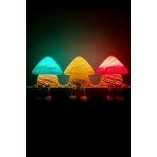 Modu3D Renkli Mantar LED Lamba 3lü – Modern & Eğlenceli Dekor Işığı