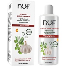 Nuf Kozmetik Nuf Doğal Zeytinyağı, Keratin ve Sarımsak Yetişikin Saç Kremi 250 ml (3 Adet)