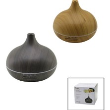 Timion Ahşap Desenli 500ML Fiş Şarjlı - Kumandalı - LED Işık Halkası Hava Nemlendirici Buhar Makine - Koku Giderici (5148)