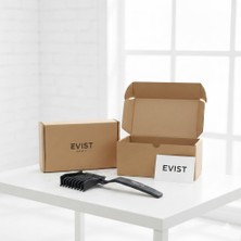 Evist Saç Kesimi Şekillendirici Tarak Plastik Çift Taraflı TR-0001 Koyu Gri