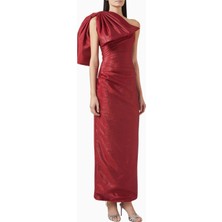 Ac By Aanchal Chanda Bow One-Shoulder Fiyonklu Tek Omuzlu Organze Kadın Elbise