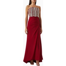 Ac By Aanchal Chanda Crystal-Embellished Straplez Kristal Işlemeli Kadın Elbise