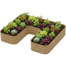 Bahçe Kulesi Modüler Yükseltilmiş Bahçe Sebze Yatağı No:24 (165X140) Bej