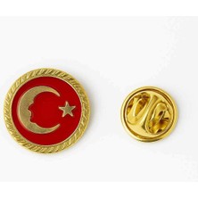Herşey Nota Ay Yıldız Atatürk Silüeti Gold Rozet