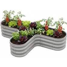 Bahçe Kulesi Modüler Yükseltilmiş Bahçe Sebze Yatağı No:13 (140X85) Gri