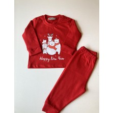 Key Kids Yeni Yıl Family Kırmızı Pijama Noel Konseptli