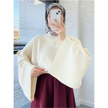 Melek Araz Kadın Ekru Yarasa Kol Kazak