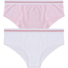 Koza İç Giyim Kadın Pamuklu Çizgili Lastikli 2'li Hipster Külot