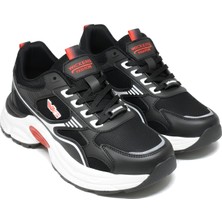 Wickers Waykon Siyah Bağcıklı Şerit Detaylı Sneaker Günlük Spor Ayakkabı