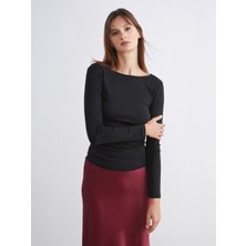 Soulife Bisiklet Yaka Büzgülü Kadın Body