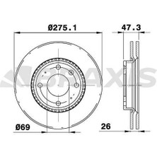 Braxis On Fren Dısk Aynası Havalı Kıa Cerato 2004- (275X4)