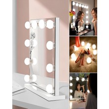 Brokoli Home 10 Ampullü Makyaj Aynası Işığı 3 Renk Seçeneği Ayarlanabilir Işık Parlaklığı Ayna LED Işık USB Li