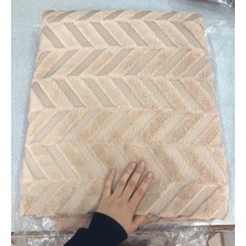 Türkanlar Home Süngerli Koltuk Örtüsü Kaymaz Taban Şönil Dokulu Zigzag Desen Açık Bej