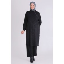 Perisa Büyük Beden Tesettür Plst Baskılı Örme Takım