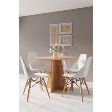 HMC Decor Modern Yuvarlak 90CM Yemek Masası-Mutfak Masası (Sandalyeler Temsilidir)