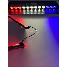 Caralp S12 Cam Içi Vantuzlu Polis Çakar 12 Ledli Kırmızı Beyaz Mavi Çakmaklık Girişli 3 Renk