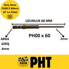 Platin Hırdavat Pht Elektrikli Vidalama Ucu R4 Ph 00 x 60MM ( 10 Adet ) PLT2800061