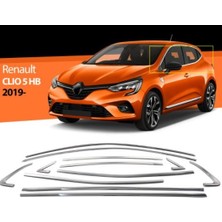 Caralp Renault Clio 5 Krom Cam Çerçevesi 12 Parça Tam Set 2019 ve Üzeri