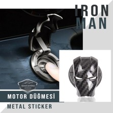 Caralp Start Stop Tuşu Kapağı Iron Man Metal Tuş Koruyucu Dekoratif Özel Çinko Alaşım Karbon