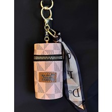 Rossev Mini Retro Ruj Çantası Charm Anahtarlık Pembe