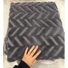 Türkanlar Home Süngerli Koltuk Örtüsü Kaymaz Taban Şönil Dokulu Zigzag Desen Koyu Gri