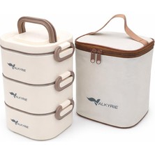 Valkyrie 1950 ml 3 Katlı Paslanmaz Çelik Yemek Kabı – Termal Çantalı, Akıtmaz, Bpa’sız | Tek Kap 3 Öğün