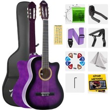 Midex MGX-100PRP Üst Seviye Klasik Gitar 4/4 Sap Ayarlı Gül Klavye (Çanta Askı Capo Metod Pena)