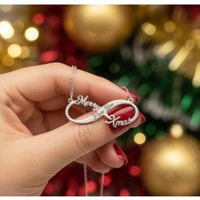 Myz Takı Sonsuzluk Figürlü Kişiye Özel Isim ve Tarihli 925 Ayar Gümüş Kadın Kolyesi