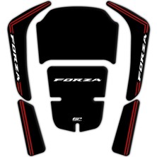 GP Kompozit Honda Forza 250 2018-2026 Uyumlu Tank Pad Siyah-Kırmızı