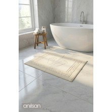Anılsan Ekru Rita Ayak Havlusu - 50x70 Cm, 245 Gr, %100 Pamuk, Spa Ve Otel Banyo Paspası