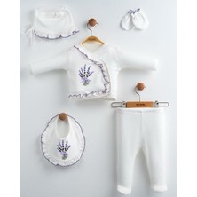 Eda Baby Lavanta Nakışlı %100 Pamuk 5li Set Hastane Çıkışı