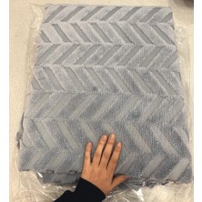 Türkanlar Home Süngerli Koltuk Örtüsü Kaymaz Taban Şönil Dokulu Zigzag Desen Gri