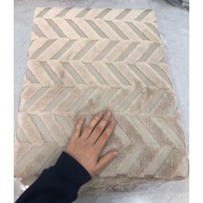 Türkanlar Home Süngerli Koltuk Örtüsü Kaymaz Taban Şönil Dokulu Zigzag Desen Bej