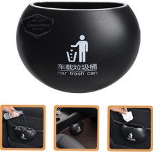 Caralp Araç Içi Çöp Kovası Portatif Taşınabilir Küllük Araba Çöp Kutusu Oto Organizer Fonksiyonel Mini Depolama Saklama Kutusu Yuvarlak Siyah ONK125