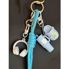 Rossev Charm Kulaklık Figürlü Anahtarlık - Çanta Charm (Mavi Termos Model)