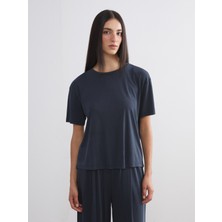 Soulife Bisiklet Yaka Modal Karışımlı Kadın Tişört