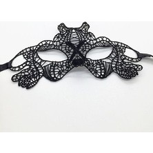 Go İthalat Siyah Renk Dantel Işlemeli Parti Maskesi Model 2 (784)
