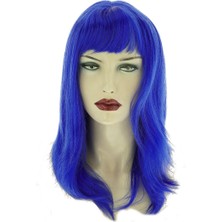 Go İthalat Mavi Renk Uzun Parti Peruğu (784)