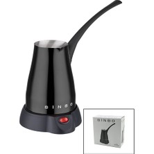 Go İthalat Siyah Elektirkli Cezve Türk Kahve Makinesi 5 Fincan - 400ML Hazne Paslanmaz Çelik 360 Derece Dönebilme SCM-2960 (784)