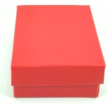 Herşey Nota Kırmızı Mini Takı Kutusu Kolye & Küpe & Bileklik&yüzük Kutusu Hazır Içi Süngerli 4X5X3.5 (1 Adet)