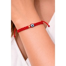 Aida Jewelss 14 Ayar Altın Dorikalı Nazar Boncuklu Makrome Örgü Altın Şans Bilekliği